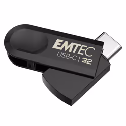 Emtec C280, 32 GB, USB Type-C, 3.2 Gen 1 (3.1 Gen 1), Swivel, Black