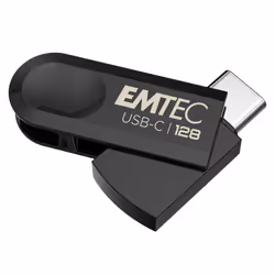 Emtec C280, 128 GB, USB Type-C, 3.2 Gen 1 (3.1 Gen 1), Swivel, Black
