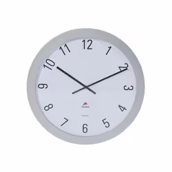 Alba HORGIANT, Wall, Quartz clock, Round, Silver, Acrylonitrile butadiene styrene (ABS), Aluminium, Glass, Adults