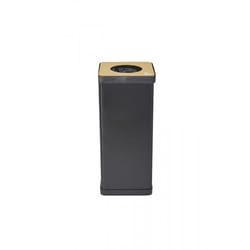 Alba PBCORBN J trash can 50 L Square Acrylonitrile butadiene styrene (ABS), Steel Black