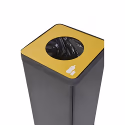 Alba PBCORBN J trash can 50 L Square Acrylonitrile butadiene styrene (ABS), Steel Black