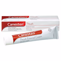 Canesten Thrush External Cream 2% for Men & Women. Relief from Itching, Soreness