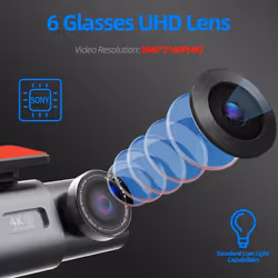 New Dual Lens 4K Driving Recorder Mini Camera GPS Wifi 24-Hour Parking with 1080P Rear View Camera Night Vision Black Box Car on-boa - 4K Dashcam 128G