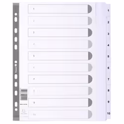 Guildhall Exacompta Index 1-10 A4 Extra Wide 160gsm Card White with Wh