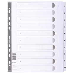 Guildhall Exacompta Index 1-10 A4 Extra Wide 160gsm Card White with Wh