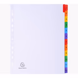 Indices printed 160gsm white cardCard with reinforced colour plastic tabsPrinted index page for identifing contents12 Positio ...