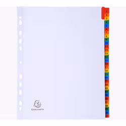 The Exacompta Indices are made from 160gsm white card with coloured reinforced plastic tabs. The indices are A4 maxi in size ...