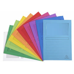 Exacompta Forever A4 Window Folder, 120 gsm, Assorted Colours, Pack of 50