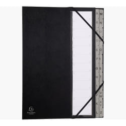 Exacompta 56090E tab index Alphabetic tab index Black