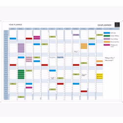 Wipe clean perpetual year planner. Includes 120 magnets each 45 x 10mm (12 colours). 12 magnetic strips each numbered 1 to 31 ...