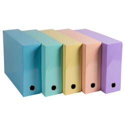 Exacompta Aquarel box file 800 sheets Coral, Light Blue, Light Green, Mauve, Yellow Cardboard