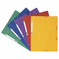 EUROPA 3 Flap Folder Manilla 240x320mm Elasticated 400gsm Assorted (Pa
