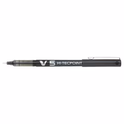 Pilot V5 Liquid Ink Rollerball Pen, 0.5 mm Tip - Black, Pack of 3