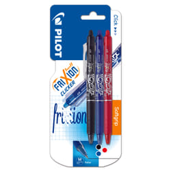 Pilot FriXion Ball Clicker Clip-on retractable pen Black, Blue, Red 3 pc(s)