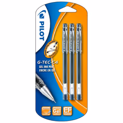 Pilot G - Tec C4 Gel Microtip Rollerball Pen, 0.4 mm Tip - Black, Pack of 3