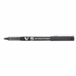 Pilot V5 Hi-Tecpoint Liquid Ink Rollerball Pen 0.5mm Tip 0.3mm Line Bl