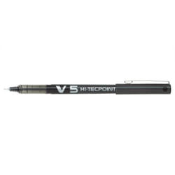 Pilot V5 Hi-Tecpoint Liquid Ink Rollerball Pen 0.5mm Tip 0.3mm Line Bl
