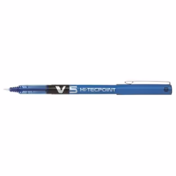 Pilot V5 Hi-Tecpoint Liquid Ink Rollerball Pen 0.5mm Tip 0.3mm Line Bl