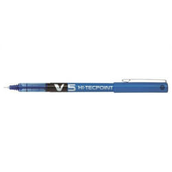 Pilot V5 Hi-Tecpoint Liquid Ink Rollerball Pen 0.5mm Tip 0.3mm Line Bl
