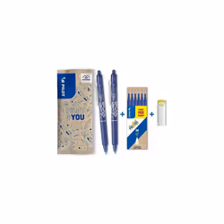 Spain Frixion Clicker - 1 set of 2 Frixion clicker + 6 refills + 1 rubber, Blue