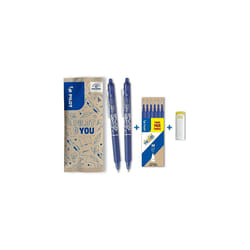 Spain Frixion Clicker - 1 set of 2 Frixion clicker + 6 refills + 1 rubber, Blue
