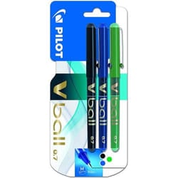 Pilot VBall Liquid Ink Rollerball Pen 0.7mm Tip 0.4mm Line Black/Blue/