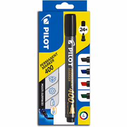 Pilot - SCA-400 Marker flow pack - Chisel Tip - Black - Pack of 4