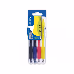 Pilot G, Refillable, Black, Blue, Pink, Yellow