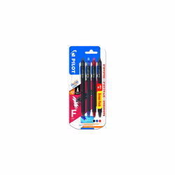 Pen 2278B4B FriXion Point Clicker, Refill F 0.5 mm, Set of 4, Blue, Red and 2x Black