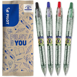 Pilot B2P Ecoball Black, Blue, Green, Red Clip-on retractable ballpoint pen Medium 4 pc(s)
