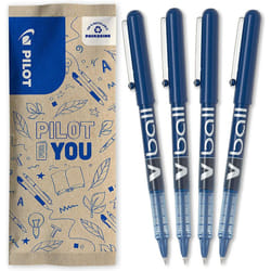 Pilot - V-Ball Rollerball Pen - Medium - Blue - Pack of 4