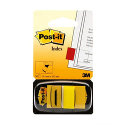 Post-It Index Flags Repositionable 25x43mm 12x50 Tabs Yellow (Pack 600