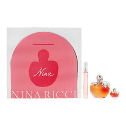 Nina Ricci Nina 3 Piece Gift Set: EDT 80ml - Rollerball 10ml - EDT 4ml For Women