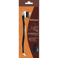Brause - Ref 97411B - Calligraphy Set - Includes 1.1mm Calligrapher's Fountain Pen  6 x Coloured Universal Format Ink Cartridges & Instructi