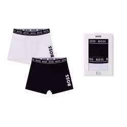 Hugo Boss Boy's J20328 09B Boxer Shorts Black White - 8 Years