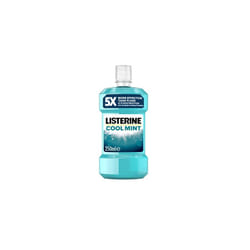 Listerine Cool Mint Antibacterial Mouthwash (250ml), Helps Kill Up to 99% of Germs Left After Brushing and Reduce Plaque, Mouthwash to Freshen Breath