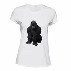 Cool Gorilla Animal Jungle Design Gym Workout White Ladies Women T Shirt Tee Top - M