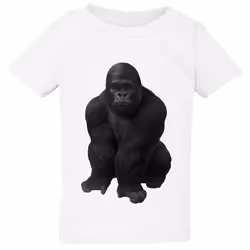 Cool Gorilla Animal Design White T-Shirt Tops Tee Baby Toddler Kids Boy Girl - 2XL / 6T / 5-6 YO