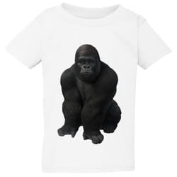 Cool Gorilla Animal Design White T-Shirt Tops Tee Baby Toddler Kids Boy Girl - 2XL / 6T / 5-6 YO