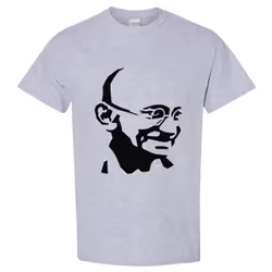 Mahatma Gandhi Hindi Indian Religion Hero Men Grey Classic T Shirt Tee Top - 2XL