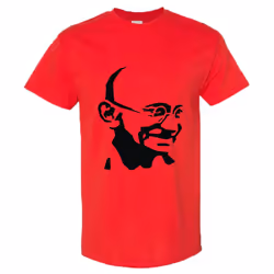 Mahatma Gandhi Hindi Indian Religion Hero Men Red Classic T Shirt Tee Top - 2XL