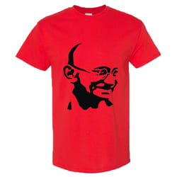 Mahatma Gandhi Hindi Indian Religion Hero Men Red Classic T Shirt Tee Top - 5XL