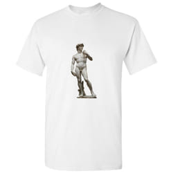 Michelangelo Statue of David Marble Sculpture Art White Men T Shirt Tee Top - L