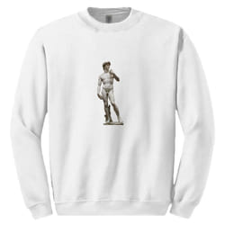 Michelangelo Statue of David White Sweat Mens Sweater Jumper Sweatshirt - S