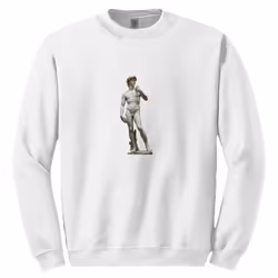 Michelangelo Statue of David White Sweat Mens Sweater Jumper Sweatshirt - 5XL