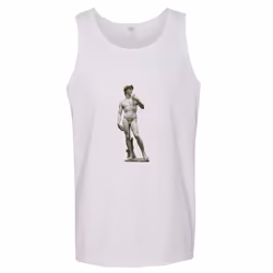 Michelangelo Statue of David Sculpture Mens White Tank Top Singlet T Shirt - S