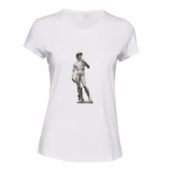 Michelangelo Statue of David Sculpture White Ladies Women T Shirt Tee Top - L