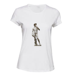 Michelangelo Statue of David Sculpture White Ladies Women T Shirt Tee Top - L