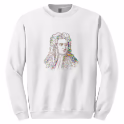 Sir Isaac Newton Portrait Science White Sweat Sweater Jumper Mens Sweatshirt - S