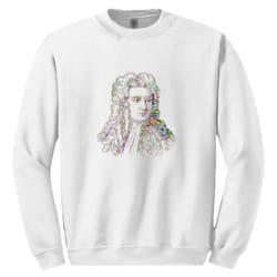 Sir Isaac Newton Portrait Science White Sweat Sweater Jumper Mens Sweatshirt - M